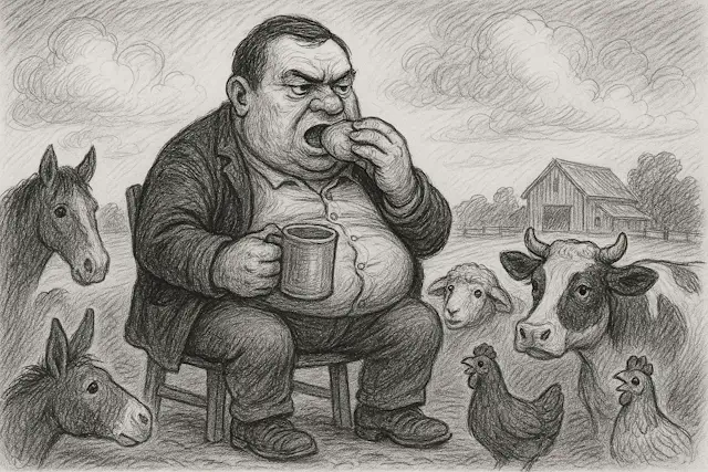 Ferma Animalelor - Dușmanul nostru este omul, singurul care consumă fără să producă