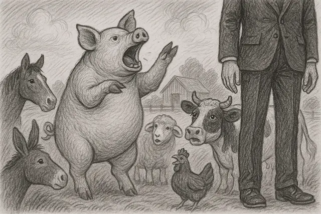 Ferma Animalelor - Patru picioare bine, două picioare rău
