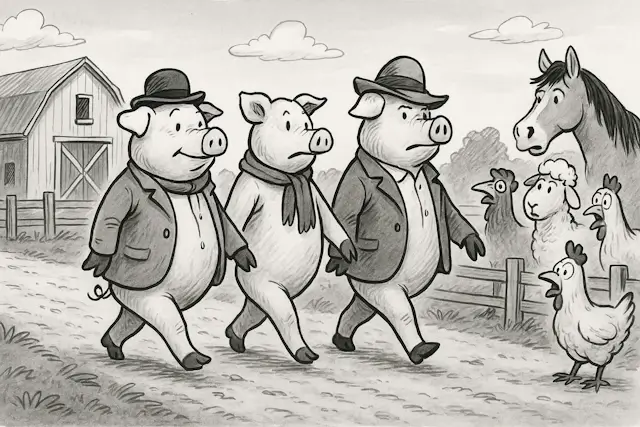 Ferma Animalelor - Porcii mergeau pe două picioare